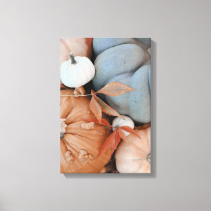 Toile Citrouilles Orange Blanc Et Bleu