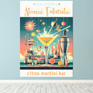 Toile Citrus Martini Bar Futuriste Atomique du milieu du