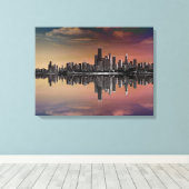 Toile City Skyline Dusk (Insitu (Plancher de Bois))