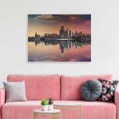 Toile City Skyline Dusk (Insitu(Salon))