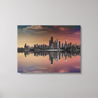 Toile City Skyline Dusk