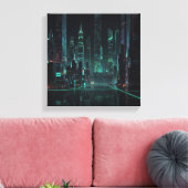 Toile Cityscape Cybernétique Futuriste (Insitu(Salon))