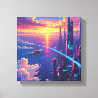 Toile Cityscape futuriste