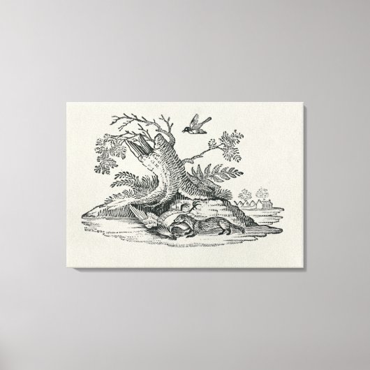 Toile Civet avec Cockerel de 'Histoire des Quadrupeds' (Recto)