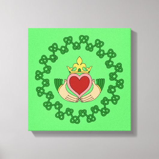 Toile Claddagh et entrelacs verts (Recto)
