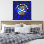 Toile Clan Anderson Tartan Knot & Flag (Insitu(Chambre))