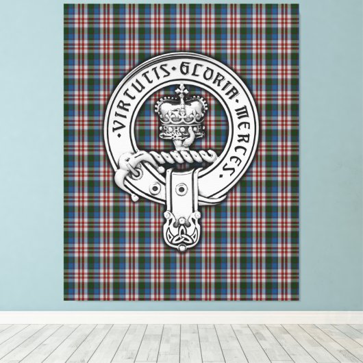 Toile Clan Donnachaidh (Robertson) Crest & Dress Tartan (Insitu (Plancher de Bois))