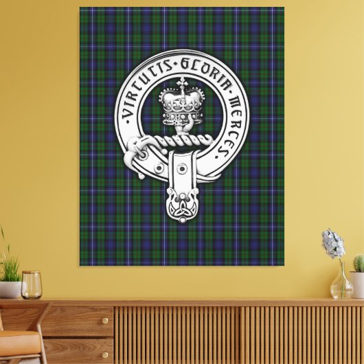 Toile Clan Donnachaidh (Robertson) Crest /Hunting Tartan (Insitu(Salon))