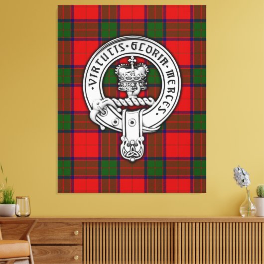 Toile Clan Donnachaidh (Robertson) Crest & Tartan (Insitu(Salon))