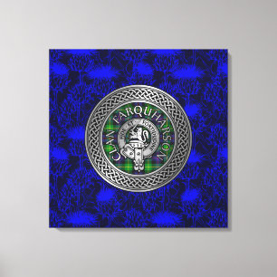 Toile Clan Farquharson Crest & Tartan Knot sur le chardo