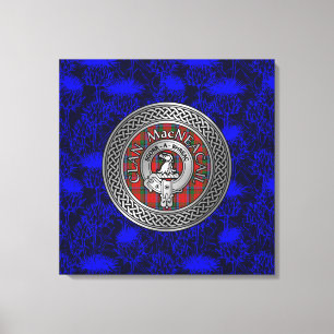 Toile Clan MacNeacail Crest & Tartan Knot on Thistle