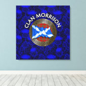 Toile Clan Morrison Crest & Tartan Knot sur le chardon (Insitu (Plancher de Bois))