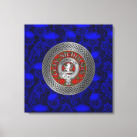 Clan Nicholson Crest & Tartan Knot on Thistle