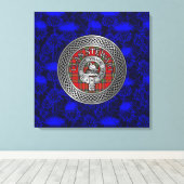 Toile Clan Stewart Crest & Tartan Knot sur le chardon (Insitu (Plancher de Bois))