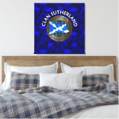 Toile Clan Sutherland Crest & Tartan Knot sur le chardon (Insitu(Chambre))