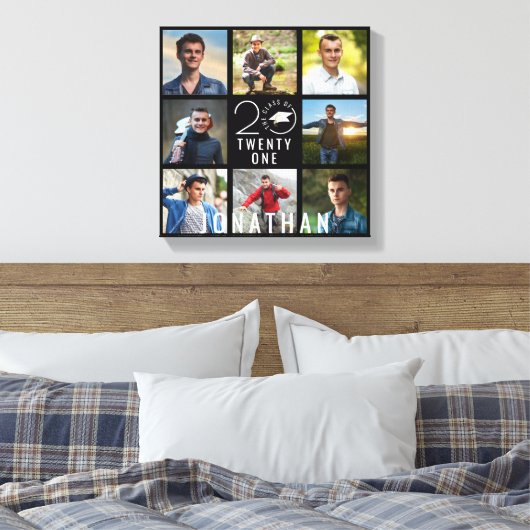 Toile Classe Année École 8 Photo Collage Graduation Noir (Insitu(Chambre))