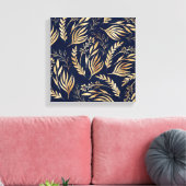 Toile Classement Gold Foliage Botanical Blue Design (Insitu(Salon))