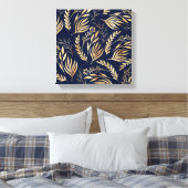 Toile Classement Gold Foliage Botanical Blue Design (Insitu(Chambre))