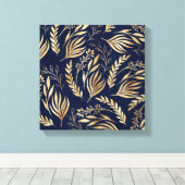 Toile Classement Gold Foliage Botanical Blue Design (Insitu (Plancher de Bois))