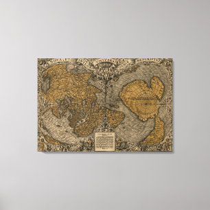 Toile Classic 1531 Carte du monde antique par Oronce Fin