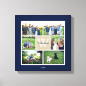 Toile Classic Custom Monogramme Famille Photo Collage (Recto)