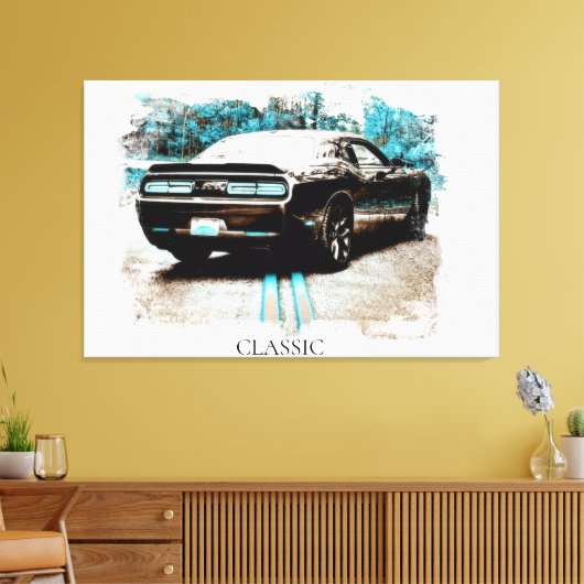 Toile *~* Classic Digital NIR Old Antique Muscle Car (Insitu(Salon))