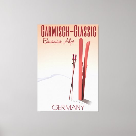 Toile Classic Garmisch, Alpes bavaroises poster ski (Recto)