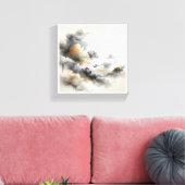 Toile Classical Chinese Ink Wash Clouds - Elegant Grey a (Insitu(Salon))
