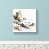 Toile Classical Chinese Ink Wash Clouds - Elegant Grey a (Insitu (Plancher de Bois))