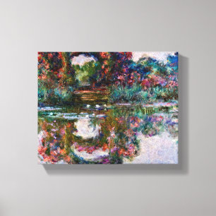 Toile Claude Monet - Arches Fleuries Roses À Giverny