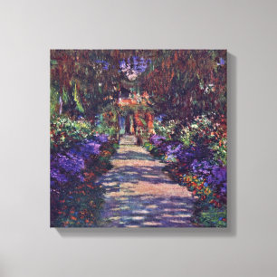 Toile Claude Monet - chemin de jardin