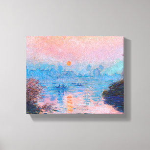 Toile Claude Monet - Coucher De Soleil Sur La Seine