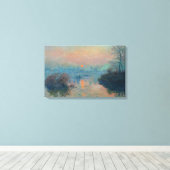 Toile Claude Monet - Coucher de soleil sur la Seine à La (Insitu (Plancher de Bois))