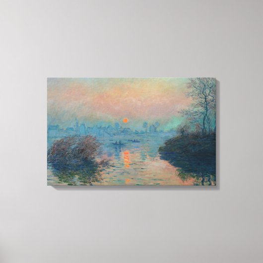 Toile Claude Monet - Coucher de soleil sur la Seine à La (Recto)