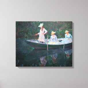 Toile Claude Monet - Dans le bateau norvégien à Giverny