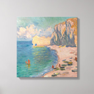 Toile Claude Monet - Etretat : Plage et Falaise d'Amont