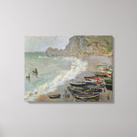 Toile Claude Monet | Etretat, plage et Porte d'Amont (Recto)