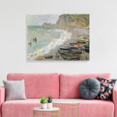 Toile Claude Monet | Etretat, plage et Porte d'Amont (Insitu(Salon))