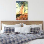 Toile Claude Monet - Femme avec parasol (Insitu(Chambre))