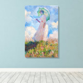 Toile Claude Monet - Femme avec Parasol face à gauche (Insitu (Plancher de Bois))