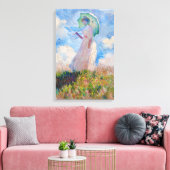 Toile Claude Monet - Femme avec Parasol face à gauche (Insitu(Salon))