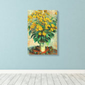 Toile Claude Monet - Fleurs de Topinambour (Insitu (Plancher de Bois))