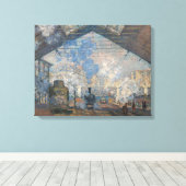 Toile Claude Monet - Gare Saint-Lazare Vue extérieure (Insitu (Plancher de Bois))