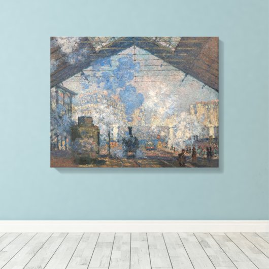 Toile Claude Monet - Gare Saint-Lazare Vue extérieure (Insitu (Plancher de Bois))