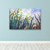 Toile Claude Monet - Iris jaunes et mauves (Insitu (Plancher de Bois))