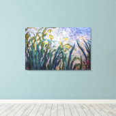 Toile Claude Monet - Iris jaunes et violets (Insitu (Plancher de Bois))