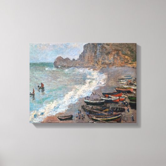 Toile Claude Monet - La Plage à Etretat (Recto)