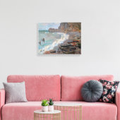 Toile Claude Monet - La Plage à Etretat (Insitu(Salon))