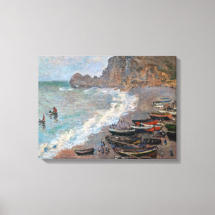 Toile Claude Monet - La plage d'Etretat