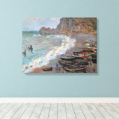 Toile Claude Monet - La plage d'Etretat (Insitu (Plancher de Bois))